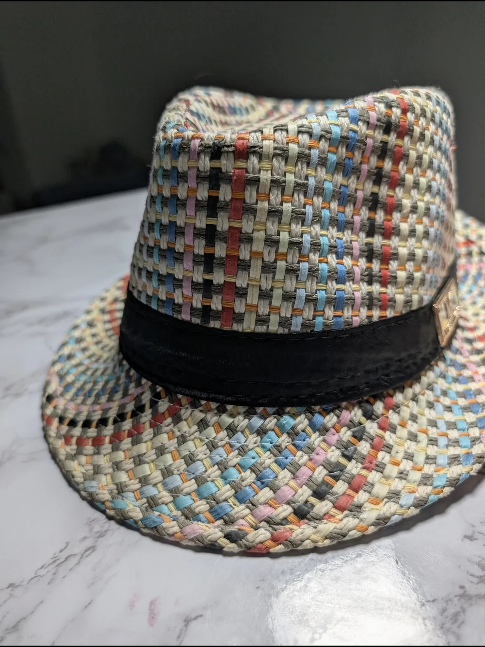 Michael Kors Multicolor Woven Fedora Hat